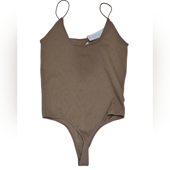 NWT Retrod Brown Fitted Bodysuit Top - Picture 2 of 6